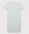 Chemise de nuit manches courtes fille c&oelig;urs bleus en coton blanc/bleu