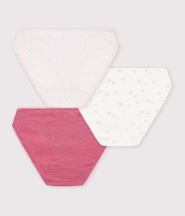 Lot de culottes femme en coton ajour&eacute; &agrave; fleurs multicouleur