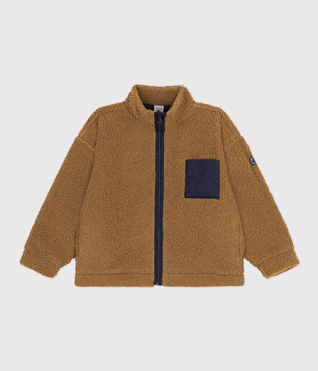 Veste en sherpa recycl&eacute;e enfant fille / gar&ccedil;on marron