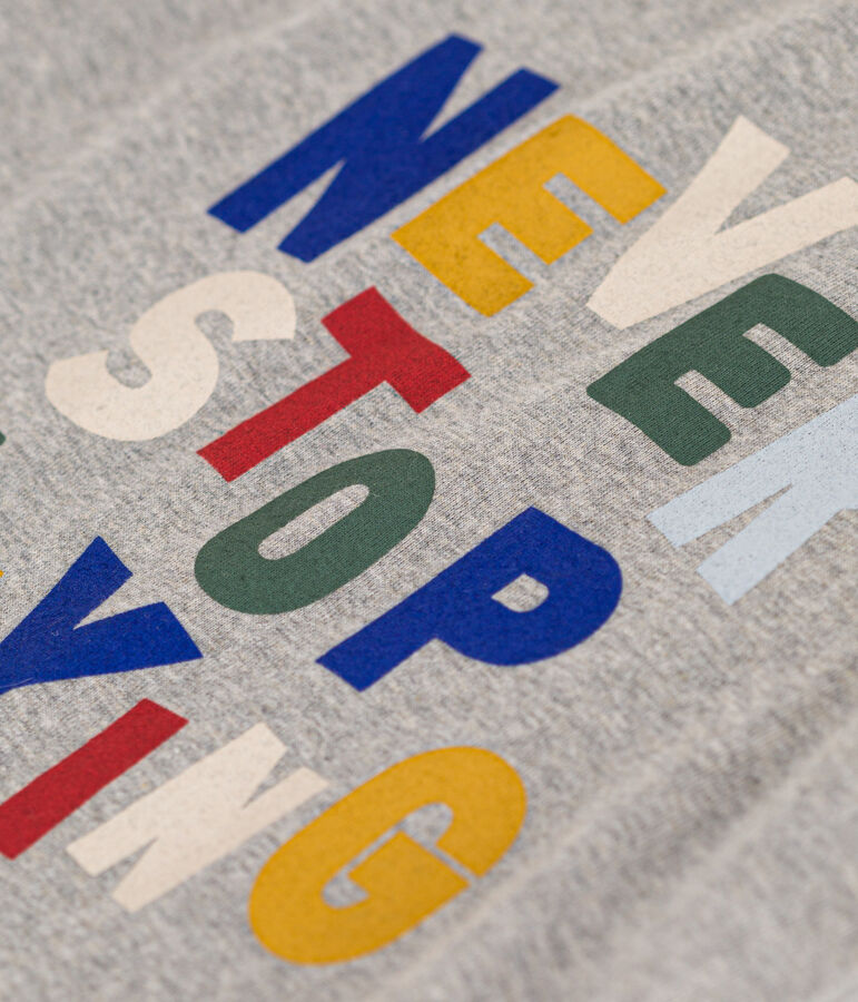 Tee-shirt imprim&eacute; en jersey l&eacute;ger enfant gar&ccedil;on gris CHATON CHINE