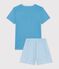 Pyjama short Femme en coton bleu/multicouleur