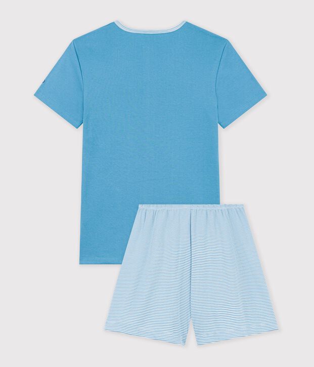 Pyjama short Femme en coton bleu/multicouleur