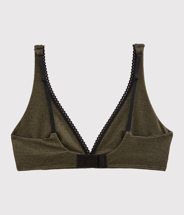Soutien-gorge triangle femme noir/jaune
