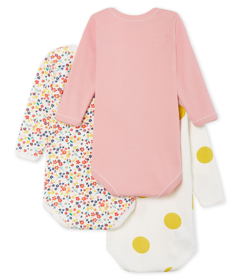 Trio de bodies manches longues b&eacute;b&eacute; fille variante 1