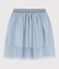 Jupe en tulle enfant unie pailletée bleu CO2/ ARGENT
