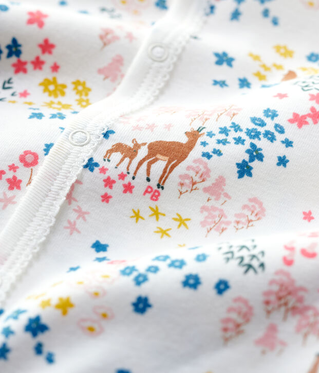 Dors-bien b&eacute;b&eacute; imprim&eacute; fleuri en coton biologique blanc/multicouleur
