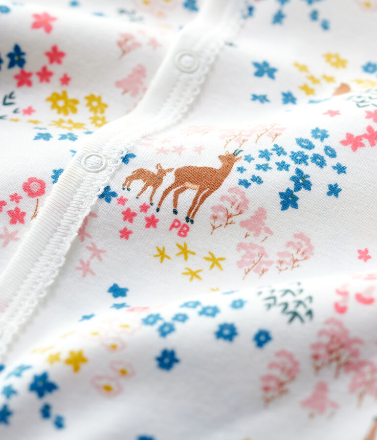 Dors-bien b&eacute;b&eacute; imprim&eacute; fleuri en coton biologique blanc/multicouleur