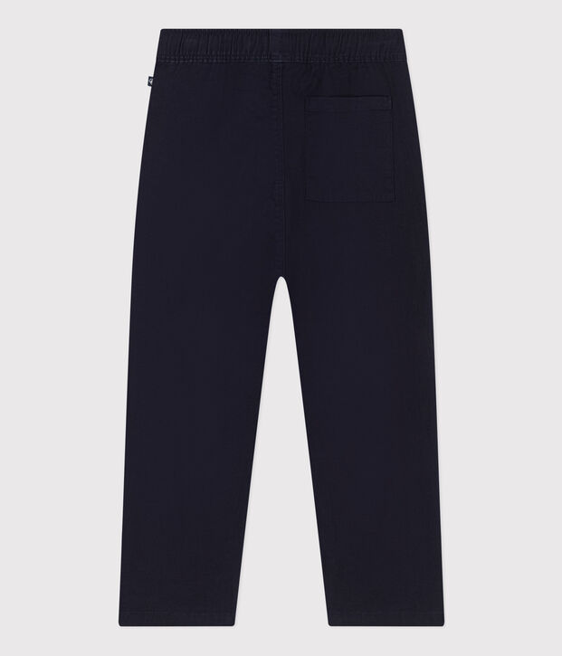 Pantalon en toile de coton enfant gar&ccedil;on bleu