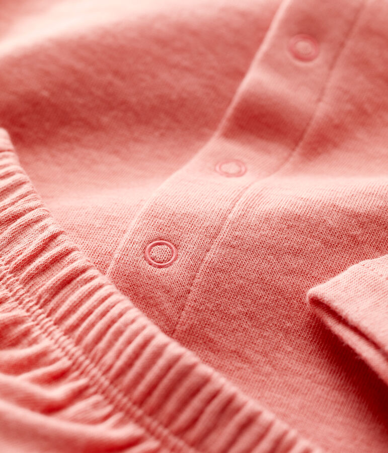 Ensemble 2 pi&egrave;ces uni en tubique bio b&eacute;b&eacute; rose PAPAYE