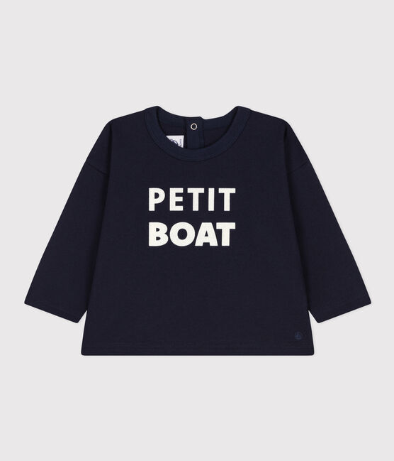 Tee-shirt manches longues en jersey bébé bleu SMOKING