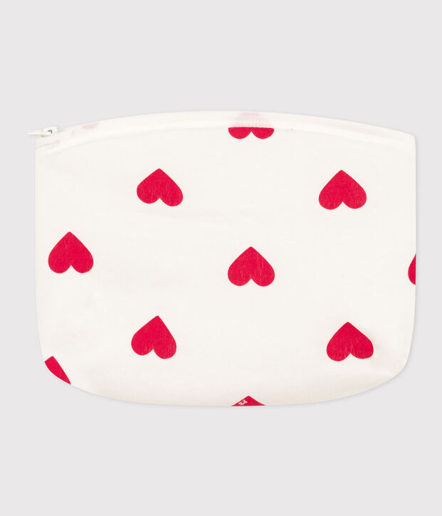 Pochette C&oelig;urs blanc/rouge