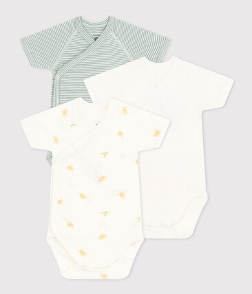 Lot de 3 bodies croisés manches courts en coton bébé