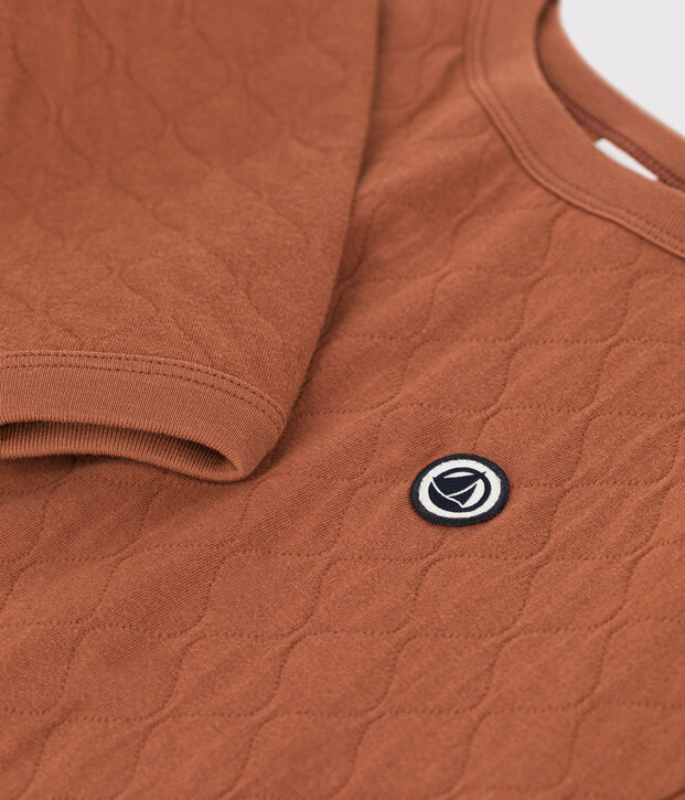 Sweatshirt en tubique matelass&eacute; enfant fille / gar&ccedil;on marron