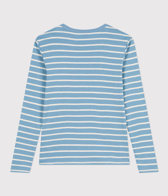 Tee-shirt L'ICONIQUE col rond en coton Femme AZUL/ MONTELIMAR