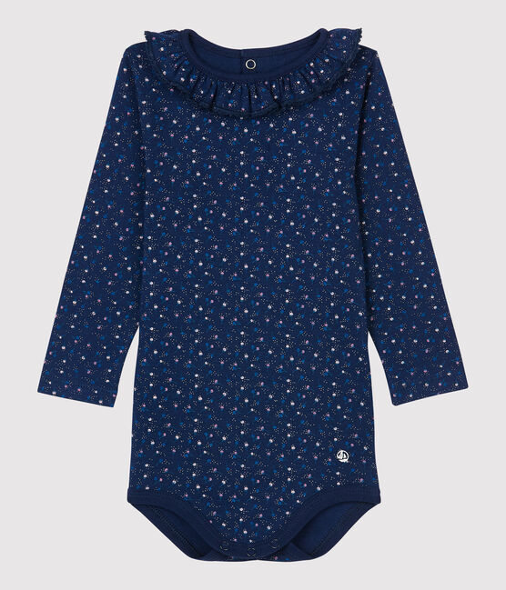 Body en coton bébé. bleu MEDIEVAL/blanc MULTICO