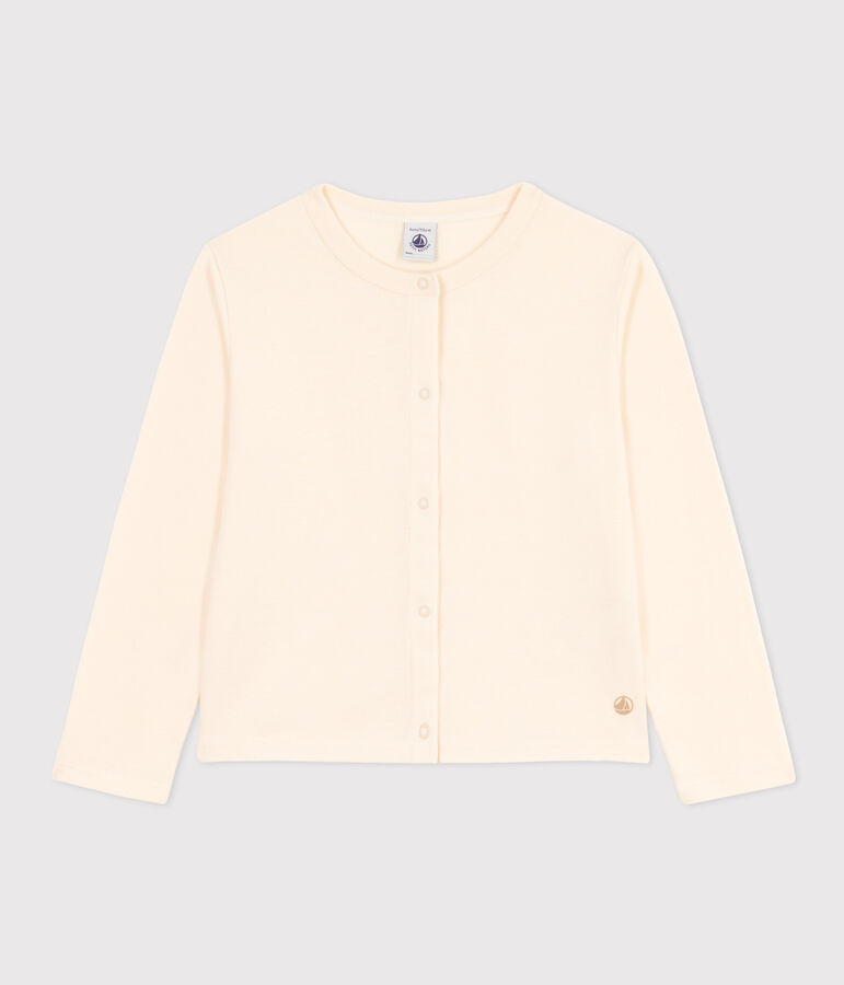 Cardigan en coton enfant fille &eacute;cru AVALANCHE