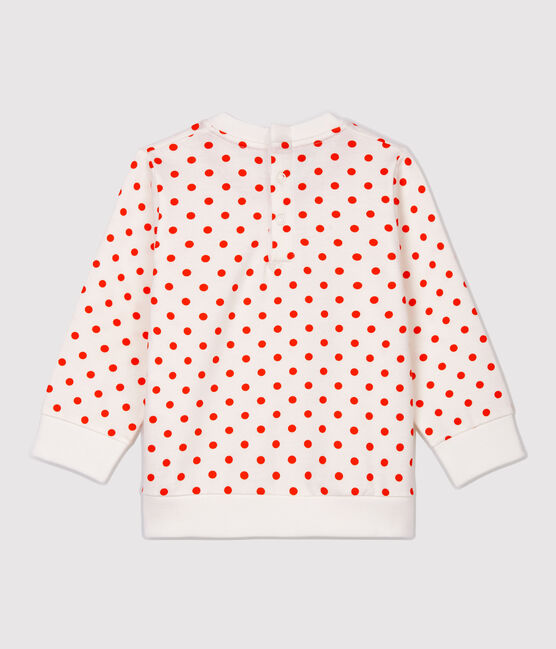 Sweatshirt en molleton bébé. blanc MARSHMALLOW/ CAROTTE