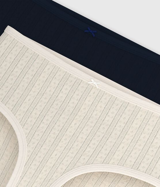 Lot de culottes taille haute femme en coton ajouré variante 1