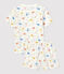 Pyjacourt singes en coton enfant blanc MARSHMALLOW/blanc MULTICO
