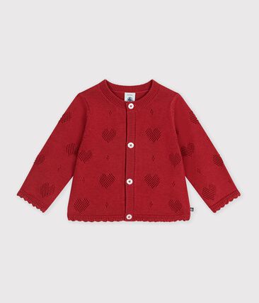 Cardigan bébé en coton à motifs cœurs