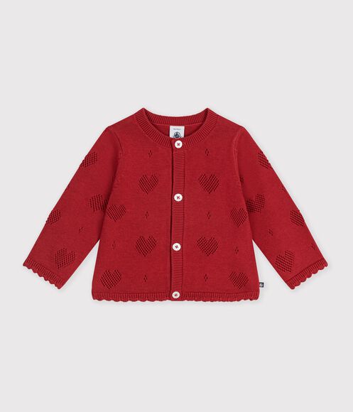 CARDIGAN BÉBÉ EN COTON À MOTIFS CŒURS