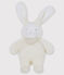 Doudou lapin musical bébé en sherpa blanc MARSHMALLOW