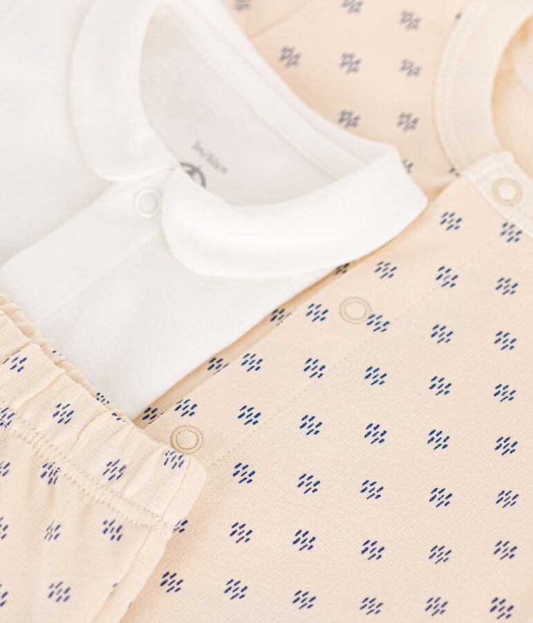 Ensemble 3 pi&egrave;ces en molleton l&eacute;ger b&eacute;b&eacute; bleu AVALANCHE/ BEACH