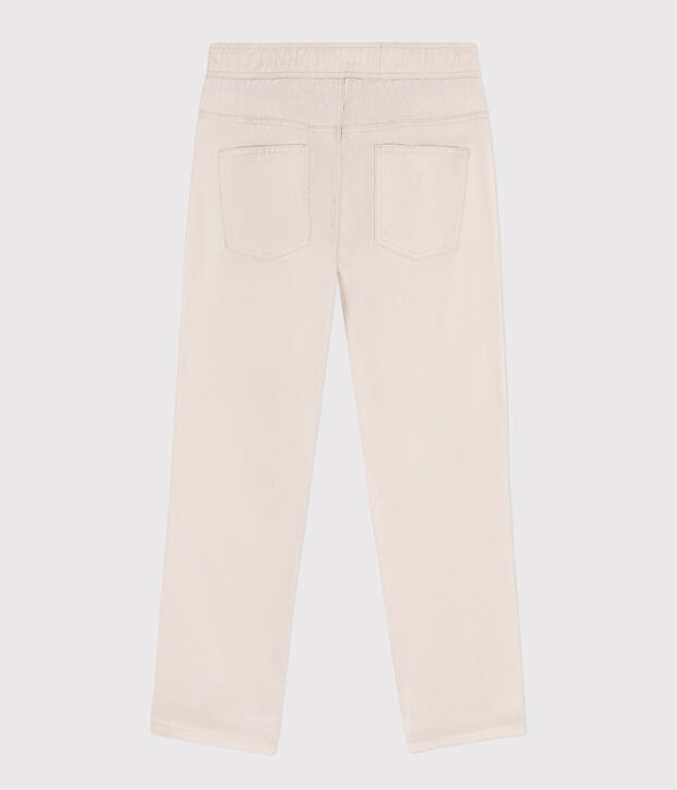 Pantalon regular en serge de coton enfant gar&ccedil;on beige