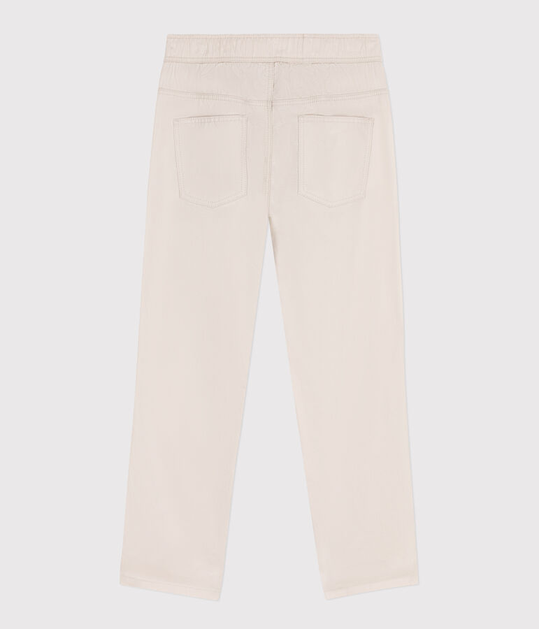 Pantalon regular en serge de coton enfant gar&ccedil;on beige FETA