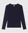 Tee-shirt L'ICONIQUE col rond en coton Femme bleu SMOKING