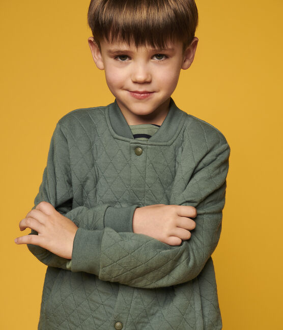 Cardigan esprit teddy en tubique enfant garçon vert VALLEE
