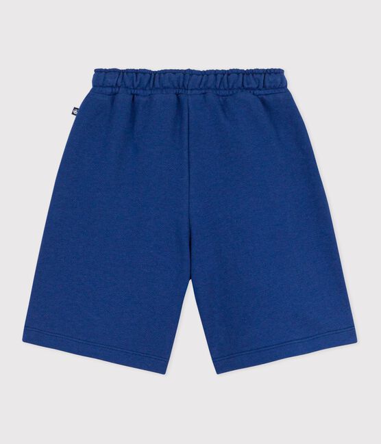 Bermuda short enfant en coton uni bleu CREPUSCULE