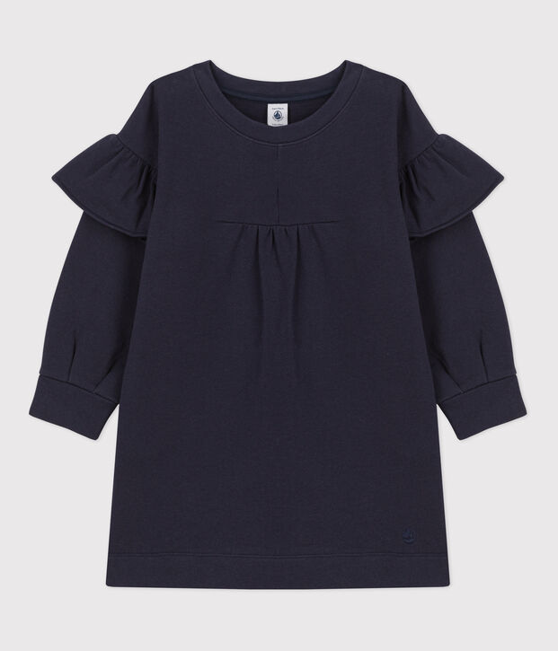 Robe manches longues en molleton enfant fille bleu