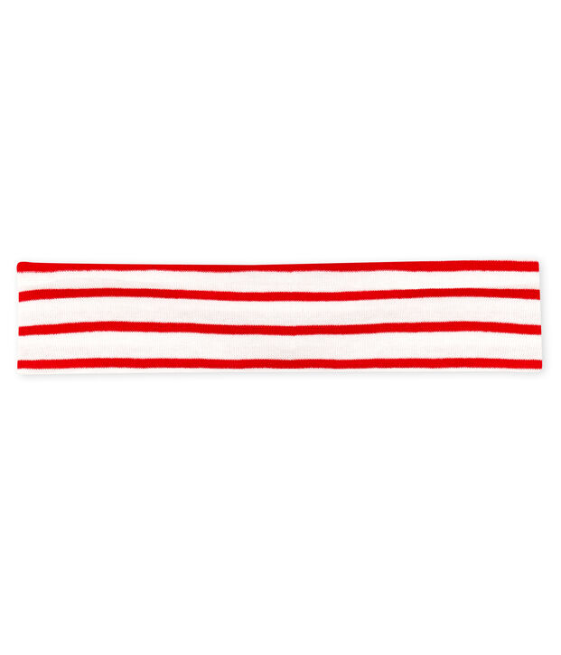 Bandeau b&eacute;b&eacute; fille ray&eacute; blanc/rouge