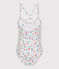 Maillot de bain une pièce enfant fleuri blanc MARSHMALLOW/blanc MULTICO