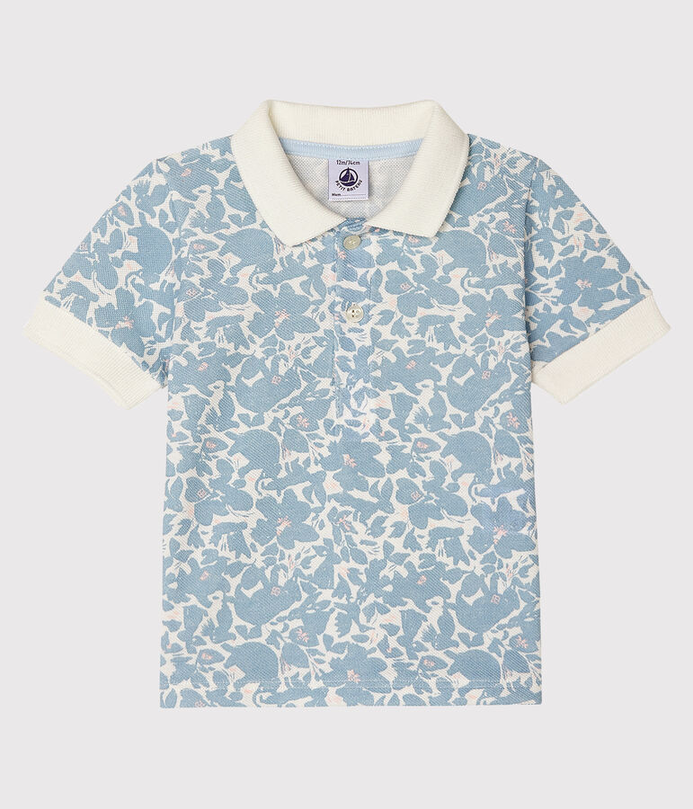 Polo imprim&eacute; b&eacute;b&eacute; gar&ccedil;on blanc MARSHMALLOW/blanc MULTICO