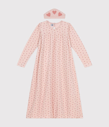 Chemise de nuit et tiare cœur en velours enfant