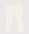 Legging bébé en coton imprimé fleuri blanc MARSHMALLOW/gris GRIS