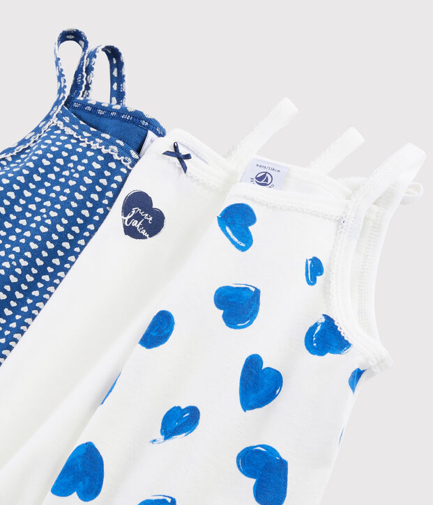 Lot de 3 chemises &agrave; bretelles c&oelig;urs petite fille multicouleur