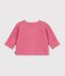 Cardigan b&eacute;b&eacute; tricot point mousse en coton uni rose
