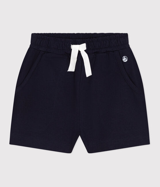 Short enfant en coton uni bleu SMOKING