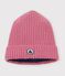 Bonnet en tricot doubl&eacute; en polaire enfant gar&ccedil;on-fille rose