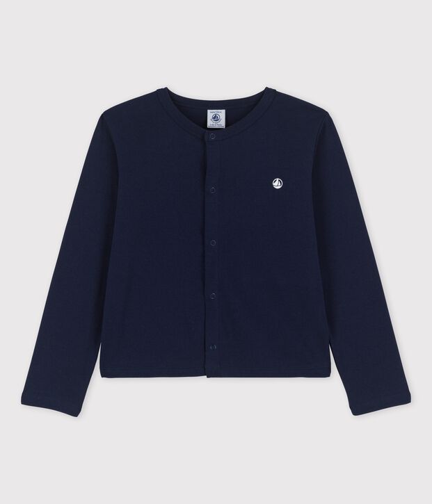 Cardigan en coton bio enfant fille bleu