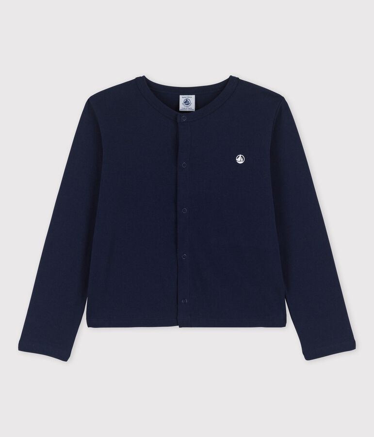 Cardigan en coton bio enfant fille bleu