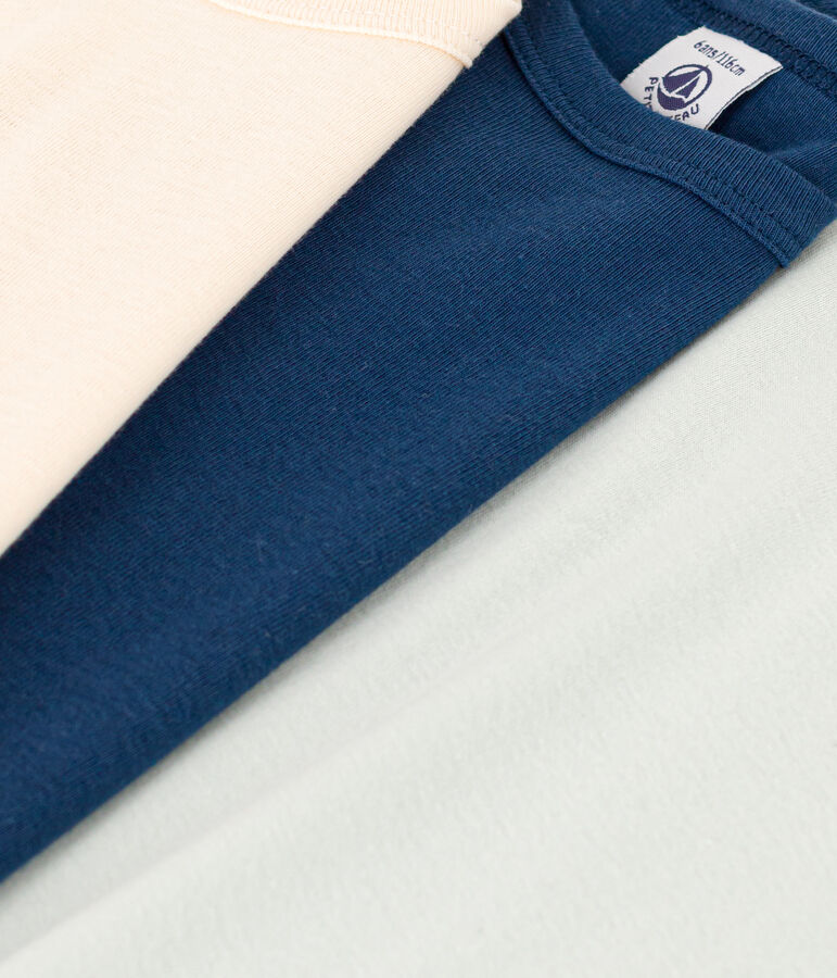 Lot de 3 tee shirts manches longues en coton petit gar&ccedil;on multicouleur