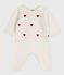 Ensemble 2 pièces bébé en tricot et cœurs brodés rouge MARSHMALLOW/ POMPEI