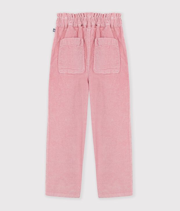 Pantalon enfant en velours rose