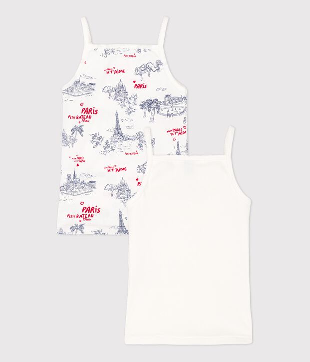Lot de 2 chemises &agrave; bretelles petite fille en coton multicouleur