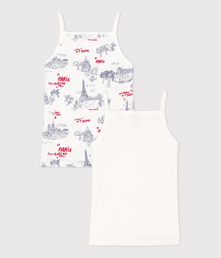 Lot de 2 chemises &agrave; bretelles petite fille en coton multicouleur