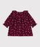 Robe b&eacute;b&eacute; en velours manches longues imprim&eacute;e &agrave; fleurs rouge/multicouleur